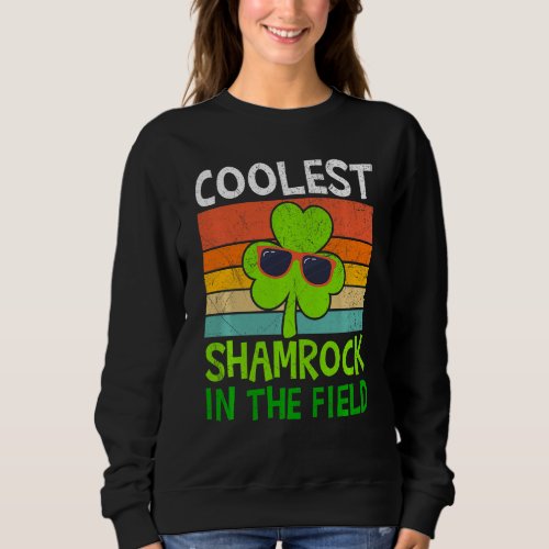 Kids Coolest Shamrock In The Field Kids Vintage St Sweatshirt