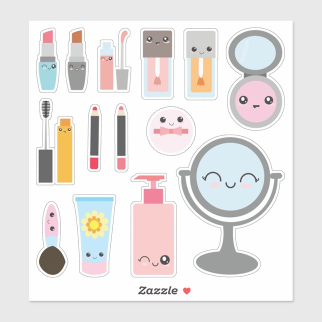 Kids Cosmetics Collection Sticker (Sheet)