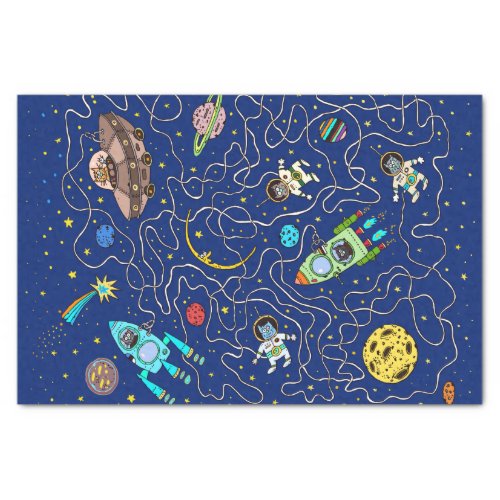 Kids Cosmos Astronaut  Space Cartoon Pattern Tissue Paper