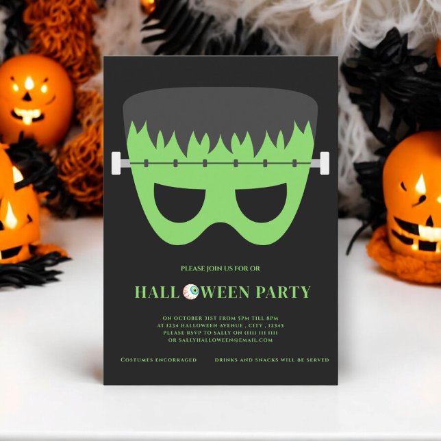 kids costume frankenstein halloween party  invitation (kids halloween costume party , frankenstien have a spooktacular halloween )