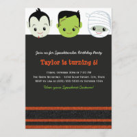 Kids costume Halloween Birthday Invitation VI