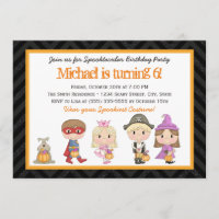 Kids costume Halloween Birthday Party Invitation
