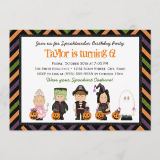 Kids costume Halloween Birthday Party Invitation I