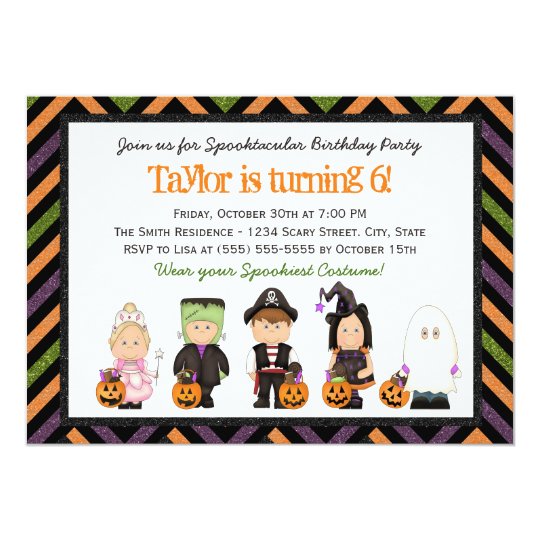 kids costume halloween birthday party invitation i zazzle com