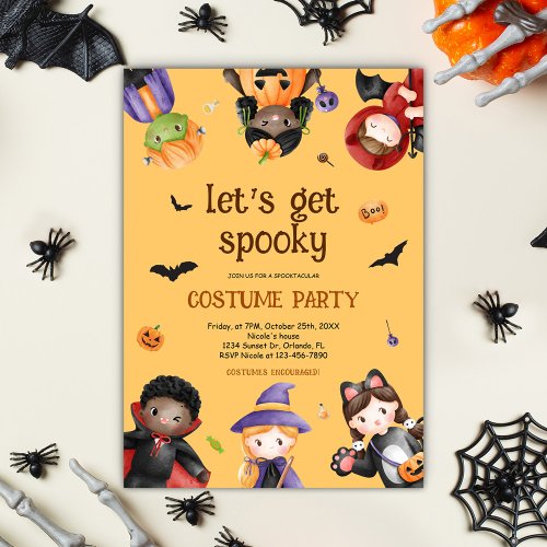 Kids Costume Halloween Party Cute Spooky Funny Invitation