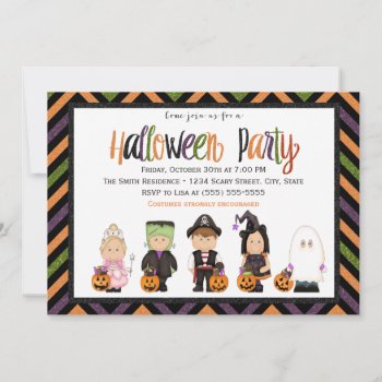 Kids Costume Halloween Party Invitation by SoSpooky at Zazzle