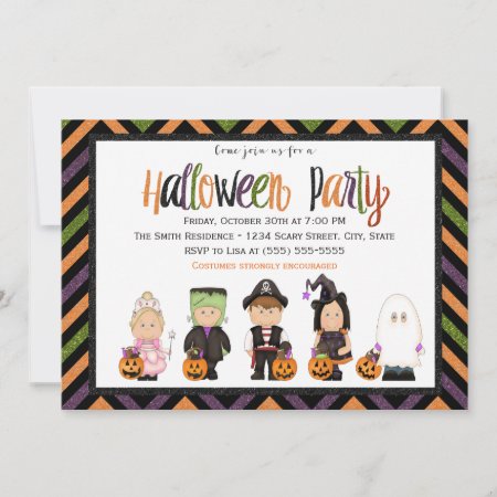 Kids Costume Halloween Party Invitation