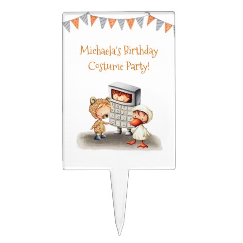 Kids Costume Math Birthday Party Cake Topper