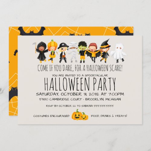Kids Costume Party Friendly Halloween Celebration  Invitation