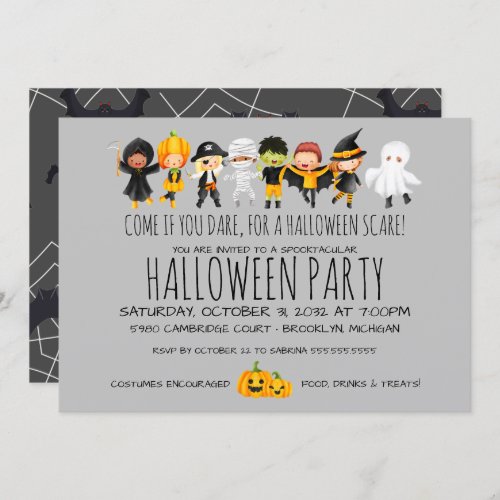 Kids Costume Party Halloween Celebration Invitation