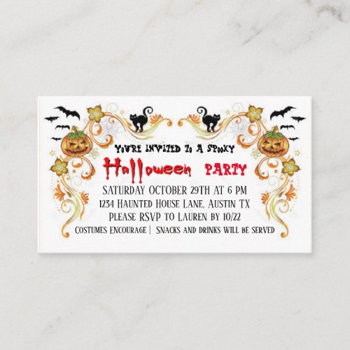 Kids Costume Party Halloween Invitation