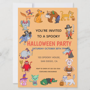 Kids Costume Party Halloween Invitation