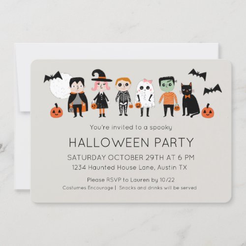 Kids Costume Party Halloween Invitation