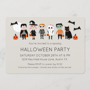 Kids Costume Party Halloween Invitation