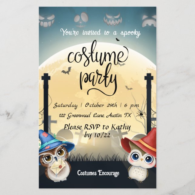 Kids costume party Halloween Invitation Flyer (Front)