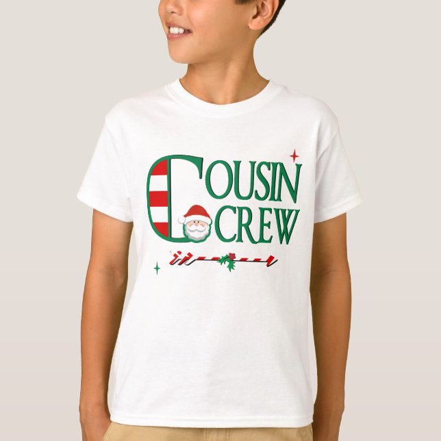 Kids Cousin Crew Christmas Shirt Santa Shirt (Front)