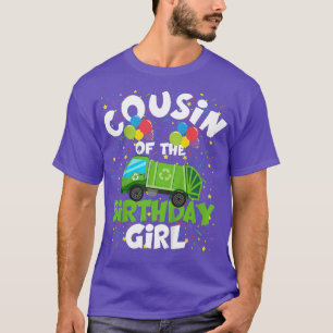 Kids Cousin Of Birthday Girl Matching Garbage Truc T-Shirt