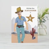 Kids Cowboy Special Sheriff Original ADD Photo Inv Invitation (Standing Front)