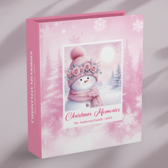 Kids Cozy Pink Xmas Album Snowman Winter Gift Book 3 Ring Binder (Kids Cozy Pink Xmas Album Snowman Winter Gift Book)