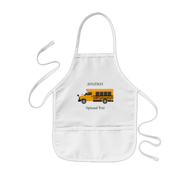 Kids Craft School Children Bus Personalized Apron (Front)