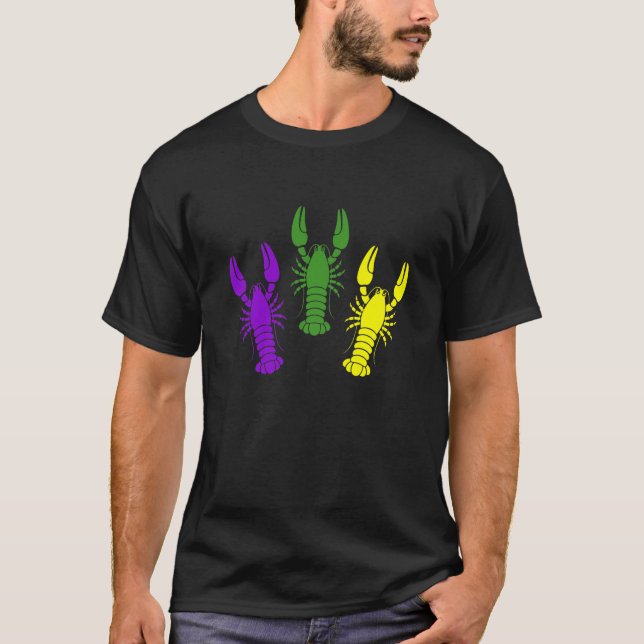 Kids Crawfish Mardi Gras Party Mask Carnival Costu T-Shirt (Front)