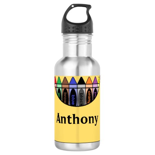 Kids Crayon Customize Water Bottle