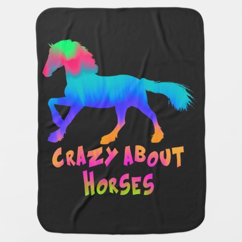 Kids Crazy About Horses Tropical Tie_Dye   Baby Blanket