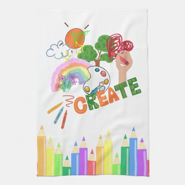 Kid's Create Art Kitchen Towel (Vertical)