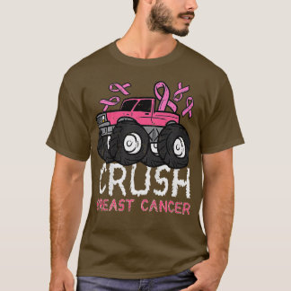 Kids Crush Breast Cancer Awareness Monster Truck T T-Shirt