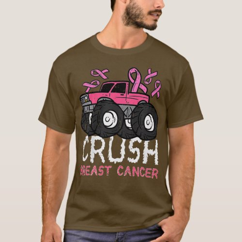 Kids Crush Breast Cancer Awareness Monster Truck T T_Shirt
