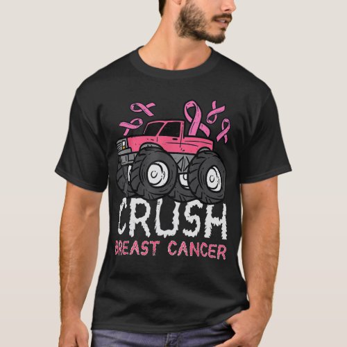 Kids Crush Breast Cancer Awareness Monster Truck T T_Shirt