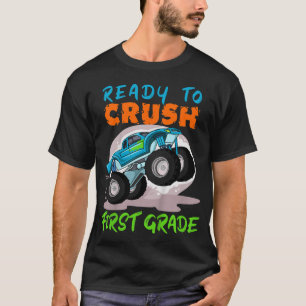 Kids Crush First Grade Monster Truck Back to Schoo T-Shirt