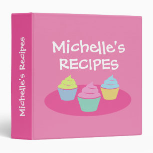 Kid's cupcake recipe binder for cooking and baking