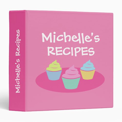 Kids cupcake recipe binder for cooking and baking