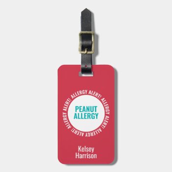 Kids Custom Allergy Alert School Daycare Bag Tag by LilAllergyAdvocates at Zazzle