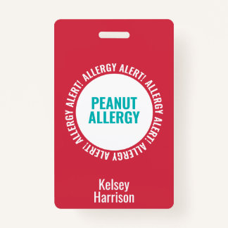 Kids Custom Allergy Alert School Daycare Bag Tag Badge