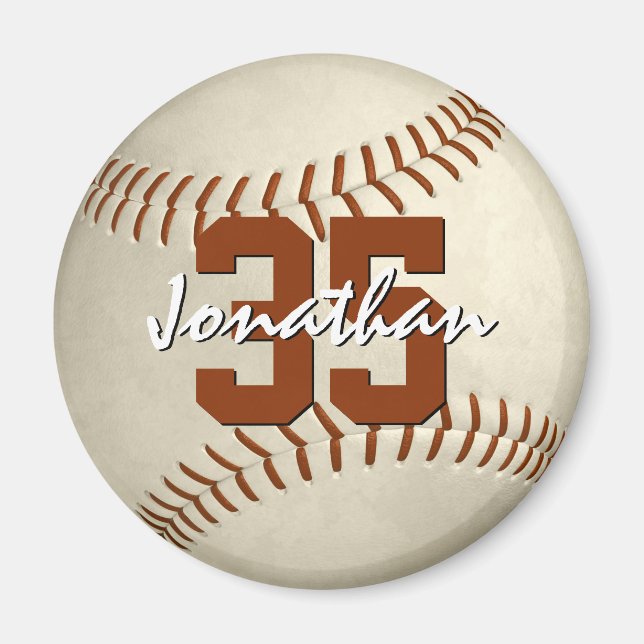 Kids custom baseball softball personalized magnet (Front)