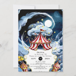 Kids Custom Circus Birthday Invitation