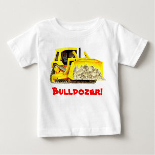 Kid's Custom Construction Trucks Bulldozer Baby T-Shirt