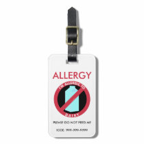 Kids Custom Dairy Allergy Emergency Luggage Tag