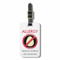 Kids Custom Egg Allergy Emergency Bag Tag