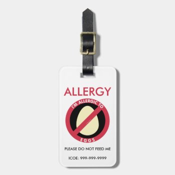 Kids Custom Egg Allergy Emergency Luggage Tag by LilAllergyAdvocates at Zazzle