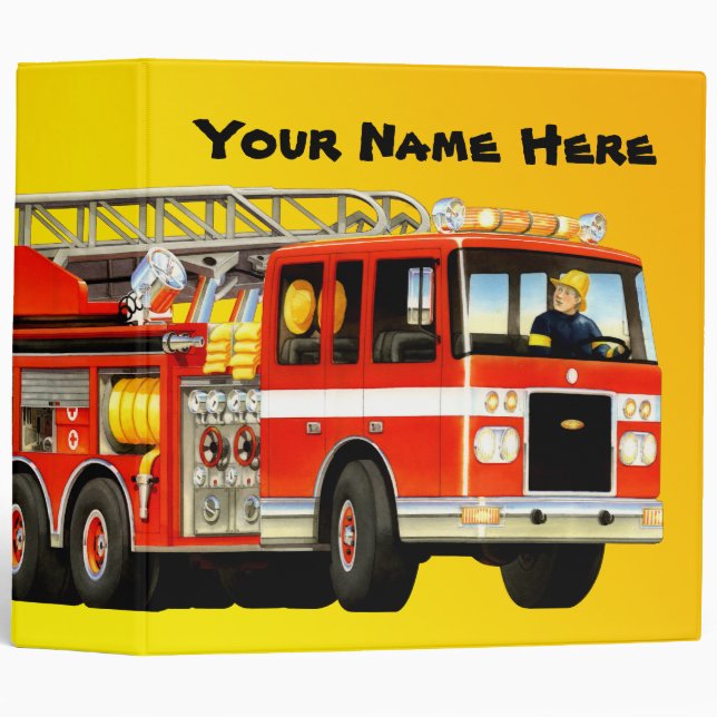 Kid's Custom Fire Truck Binder (Front/Spine)