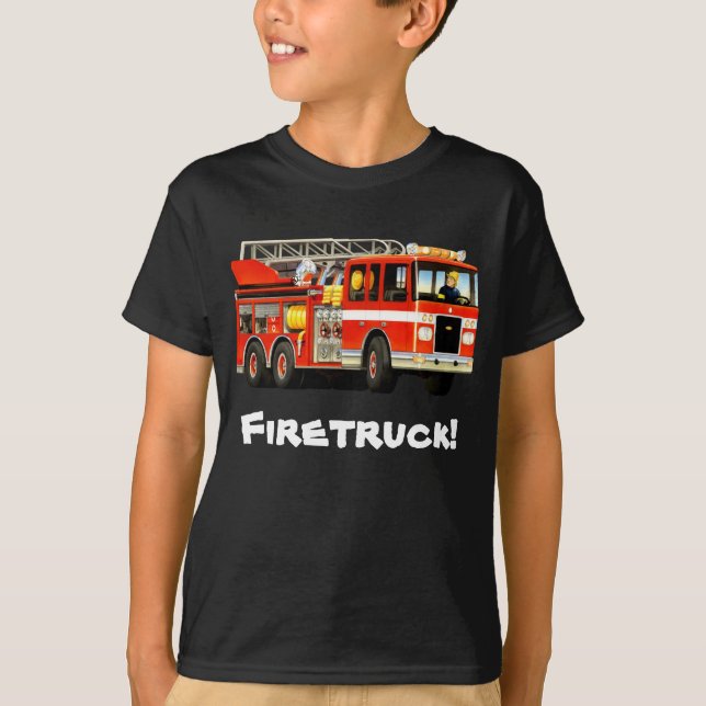 Kid's Custom Fire Truck T-Shirt (Front)