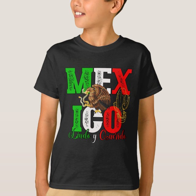 Kids Custom last name mexico shirts (Front)