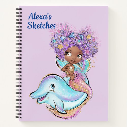 Kids Custom Mermaid Sketch  Notebook