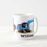 Personalized Concrete Mixer Mug. Coffee Mug With Yellow Cement