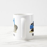 Personalized Concrete Mixer Mug. Coffee Mug With Yellow Cement