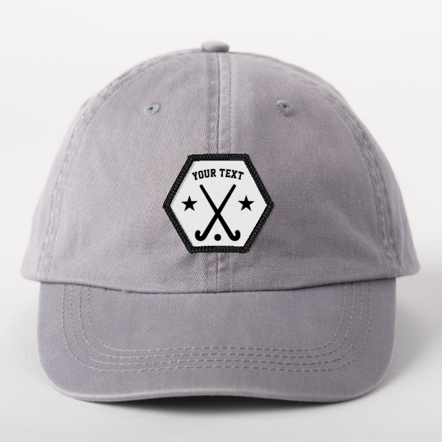 Kid's custom name field hockey player team patch (On Headwear)