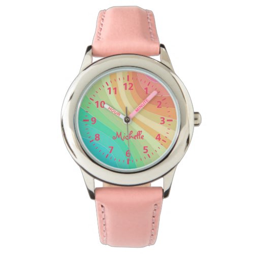 Kids Custom Name Rainbow Watch